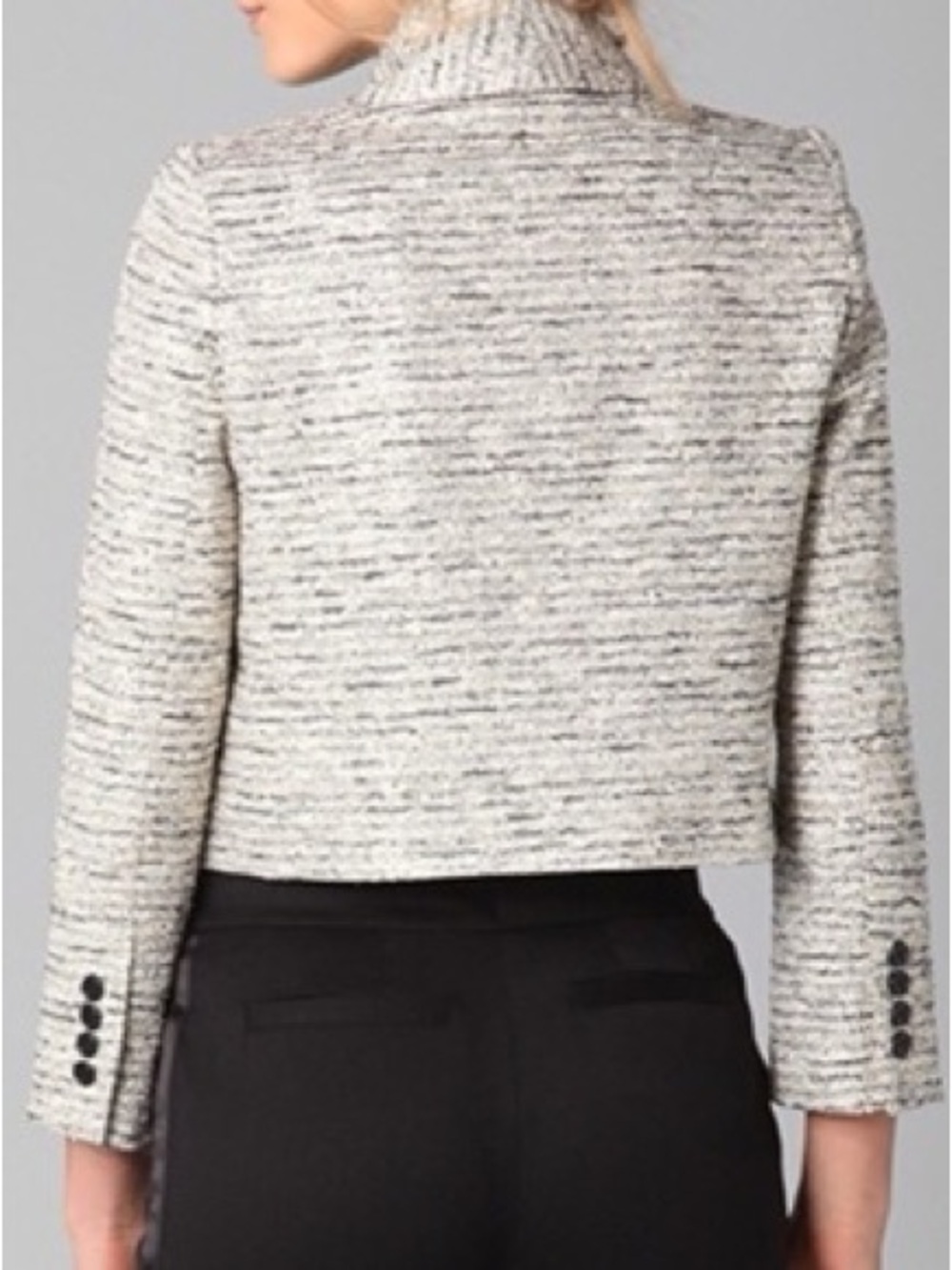 Alice + Olivia Amelia Metallic Tweed Cropped Blazer - Picture 3 of 11